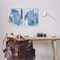 Stupell Industries Blue Abstract with Yellow 2pc Framed Giclee Wall Art Set Design by Melissa Wang